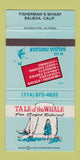 Matchbook Cover - Tale of the Whale Restaurant Balboa CA 30 Strike