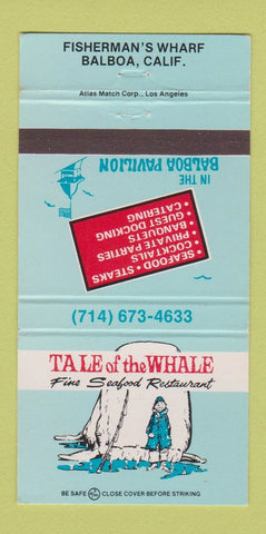 Matchbook Cover - Tale of the Whale Restaurant Balboa CA 30 Strike