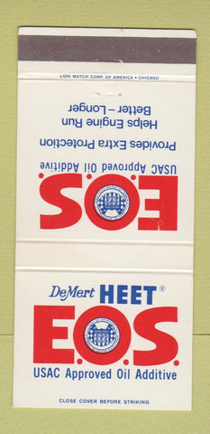 Matchbook Cover - DeMert Heet EOS oil additive 30 Strike