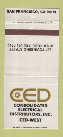 Matchbook Cover Consolidated Electrical Distributors San Francisco CA 30 Strike