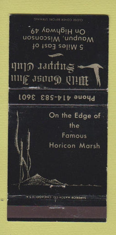 Matchbook Cover - Wild Goose Inn Supper Club Waupun WI 30 Strike