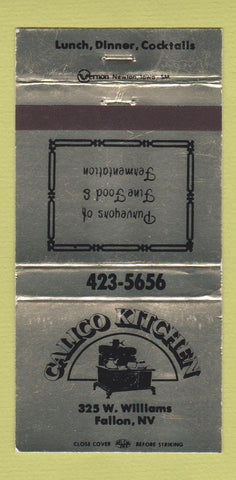 Matchbook Cover - Calico Kitchen Fallon NV WEAR 30 Strike