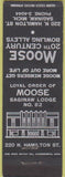Matchbook Cover - Matchbook Cover Moose Lodge Saginaw MI