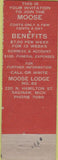 Matchbook Cover - Matchbook Cover Moose Lodge Saginaw MI