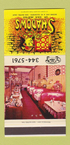 Matchbook Cover - Shadows San Mateo CA 30 Strike