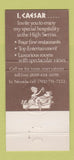 Matchbook Cover - Caesars Palace Lake Tahoe NV 30 Strike