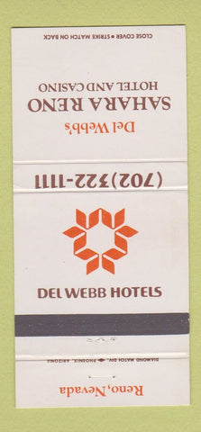 Matchbook Cover - Del Webb's Sahara Hotel Casino Reno NV 30 Strike