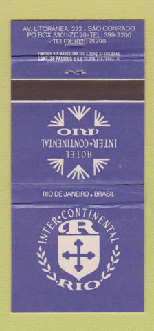 Matchbook Cover - Inter Continental Hotels Rio De Janeiro Brazil WEAR 30 Strike