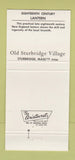 Matchbook Cover - Old Sturbridge Village MA 18th Century Lantern 30 Strike