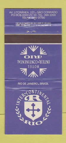 Matchbook Cover - Inter Continental Hotels Rio De Janeiro Brazil WEAR 30 Strike