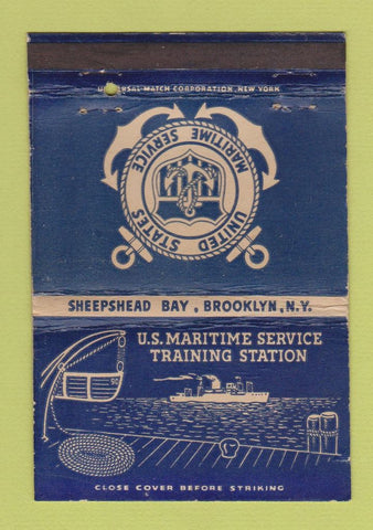 Matchbook Cover - US Maritime Service Training Brooklyn NY WEAR 40 Strike