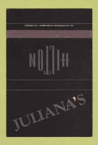 Matchbook Cover - Hilton Juliana'sSydney Australia SAMPLE 40 Strike