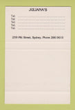 Matchbook Cover - Hilton Juliana'sSydney Australia SAMPLE 40 Strike