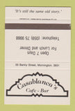 Matchbook Cover - Casablanca's Cafe Bar Mornington Australia SAMPLE 40 Strike