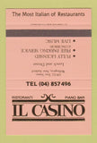 Matchbook Cover - Il Casino Italian Wellington New Zealand SAMPLE 40 Strike