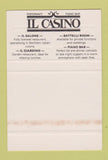 Matchbook Cover - Il Casino Italian Wellington New Zealand SAMPLE 40 Strike