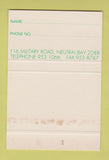 Matchbook Cover - Cafe LA Neutral Bay Australia girlie SAMPLE 40 Strike