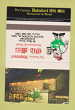 Matchbook Cover - Hahndorf Old Mill Restaurant Australia SAMPLE 40 Strike