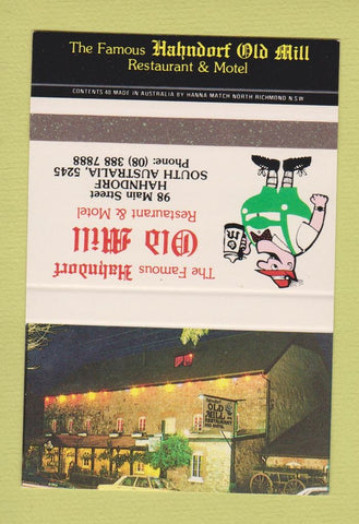 Matchbook Cover - Hahndorf Old Mill Restaurant Australia SAMPLE 40 Strike