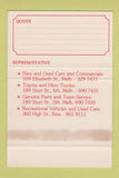 Matchbook Cover - City Toyota Melbourne Australia SAMPLE 40 Strike