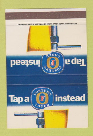 Matchbook Cover - Foster's Beer Australia SAMPLE 40 Strike