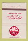 Matchbook Cover - Mac Tools Trenton OH Bob Poplin 40 Strike