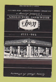 Matchbook Cover - Wolf's Restaurant Deli New York City SAMPLE 40 Strike