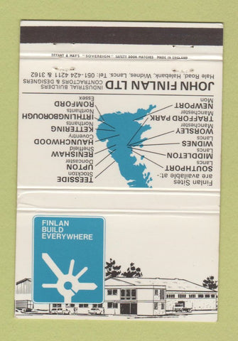 Matchbook Cover - John Finlan Builders Halebank Widnes UK England 40 Strike