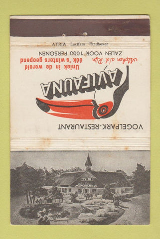 Matchbook Cover - Vogelpark Restauratn Avifauna toucan WEAR 40 Strike