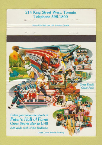 Matchbook Cover - Pete's Hall of Fame Sports Bar Toronto ON 40 Strike