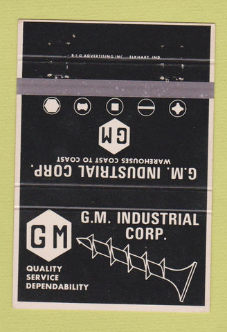 Matchbook Cover - GM Industrial Corp Elkhart IN 40 Strike