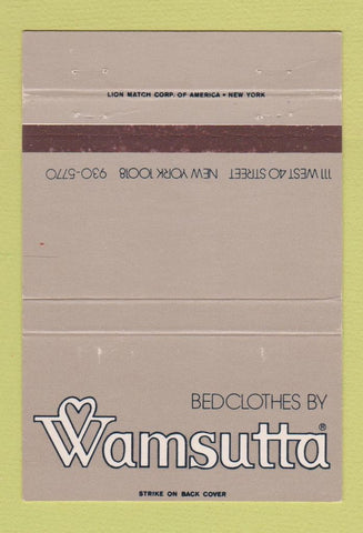 Matchbook Cover - Bed Clotehs by Wamsutta New York City 40 Strike