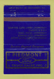 Matchbook Cover - Piedmont Ford Truck Sales Greensboro NC WORN 40 Strike
