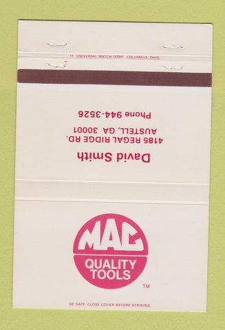 Matchbook Cover - Mac Tools David Smith Austell GA 40 Strike