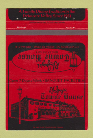 Matchbook Cover - D'Gqnazio's Towne House Media PA 40 Strike