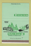 Matchbook Cover - Barber Green Tractors Asphalt Aurora IL 40 Strike