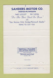 Matchbook Cover - 1956 Dodge Sanders Motors Des Moines IA 40 Strike