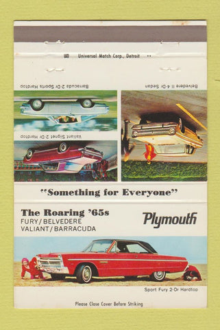 Matchbook Cover - 1965 Plymouth Fury Barracuda 40 Strike
