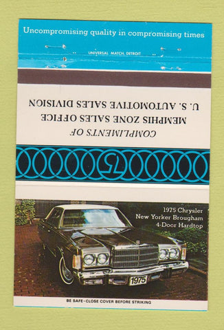 Matchbook Cover - 1975 Chrysler New Yorker Memphis TN Zone 40 Strike