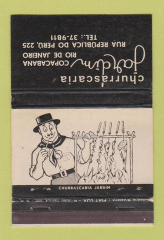 Matchbook Cover - Churrascaria Jardim Copacabana Rio De Janeiro Brazil 40 Strike