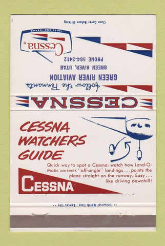 Matchbook Cover - Cessna Airplanes Green River UT 40 Strike