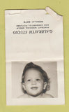 Matchbook Cover - Galbraith Studio UK? REAL PHOTO BOBTAIL WORN