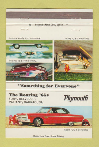 Matchbook Cover - 1965 Plymouth Fury Barracuda 40 Strike