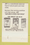 Matchbook Cover - Joy Dog Food 40 Strike