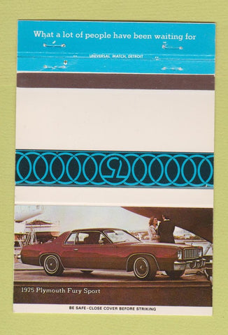 Matchbook Cover - 1975 Plymouth Fury Sports 40 Strike