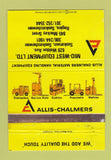 Matchbook Cover - Allis Chalmers Fork Lifts Regina Saskatoon SK 40 Strike