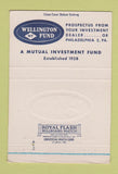 Matchbook Cover - Wellington Fund Philadelphia PA 40 Strike