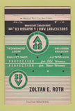 Matchbook Cover - Shreveport Paint Varnish LA Zolan Roth 40 Strike