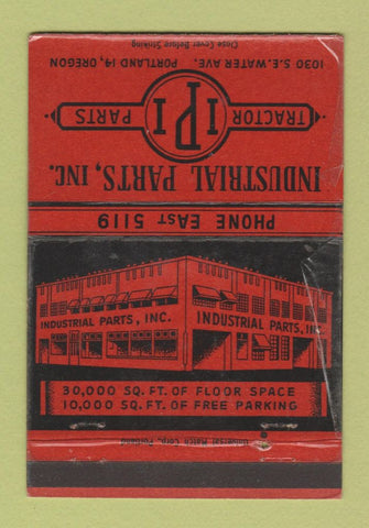 Matchbook Cover - Industrial Tractor Parts Portland OR WORN 40 Strike