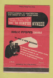 Matchbook Cover - Herman Goldner Philadelphia PA pipe valve 40 Strike